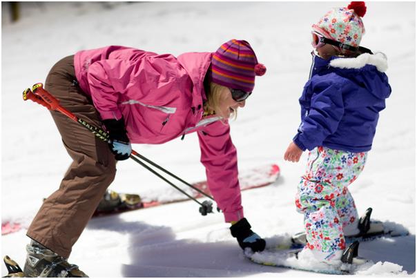 spring skiing with kids