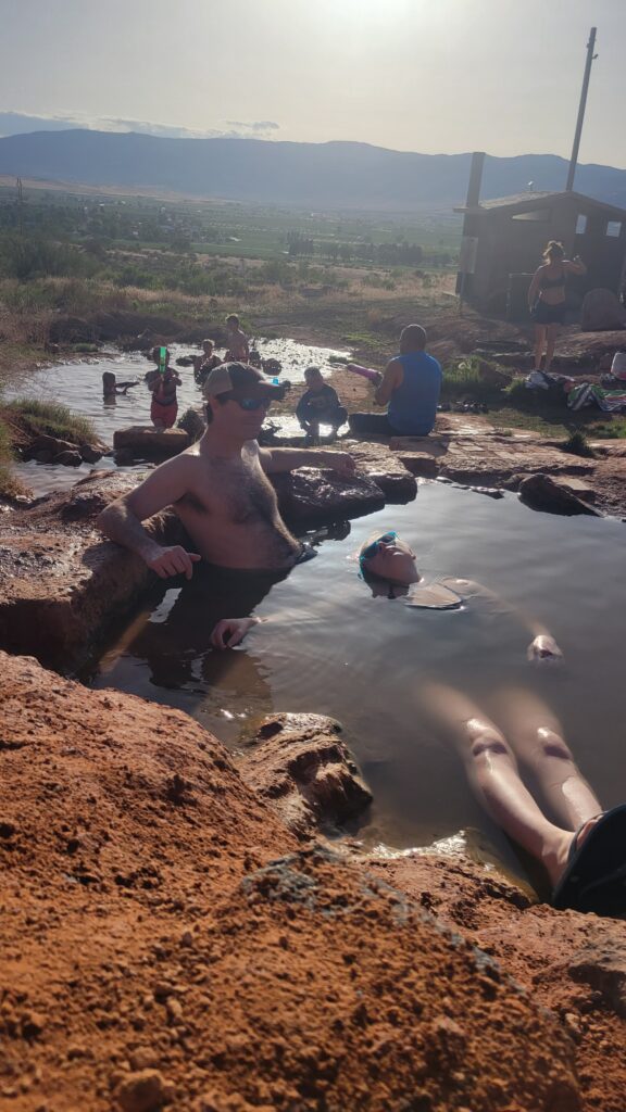soaking in red hills hot spring