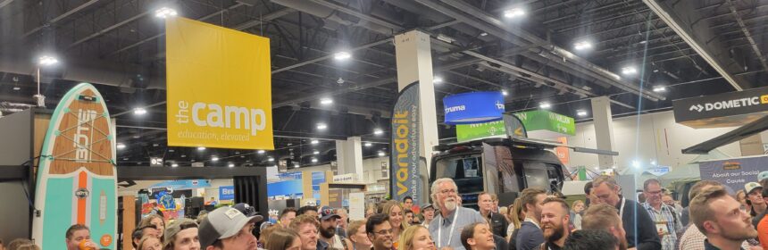 crowd inside Salt Palace for the Outdoor Retailer Show
